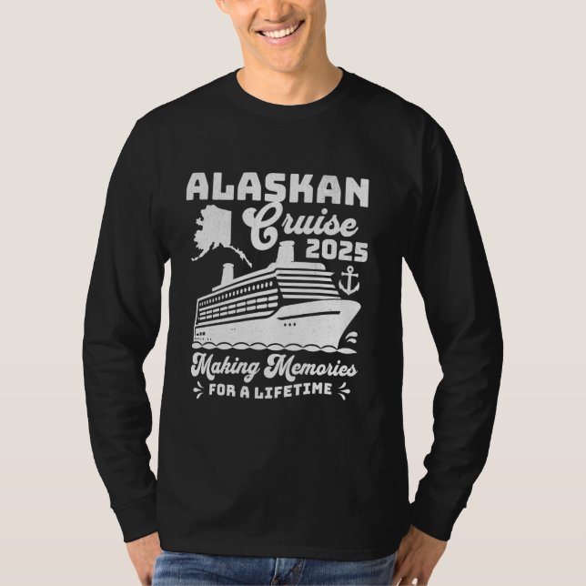 Camiseta Alaskan Cruise 2025 Férias de Grupo Familiar Corre (Frente)