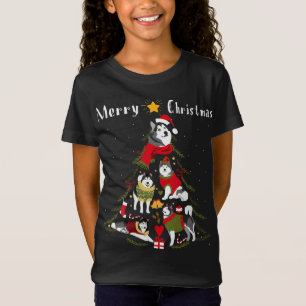 Camiseta Alaskan Malamute Árvore de Natal Xmas Lover