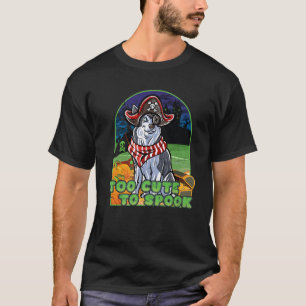 Camiseta Alaskan Malamute Happy Halloween Pirate Pr