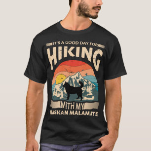 Camiseta Alaskan Malamute Hiking, Malamute Mãe e Pai