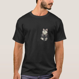 Camiseta Alaskan Malamute no bolso do peito Cachorro Longa