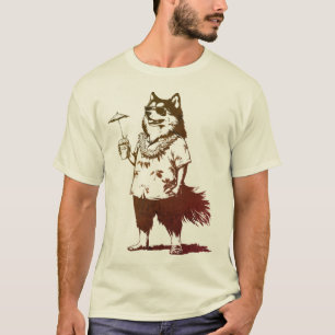 Camiseta Alaskan Malamute Summer Holiday Hawai