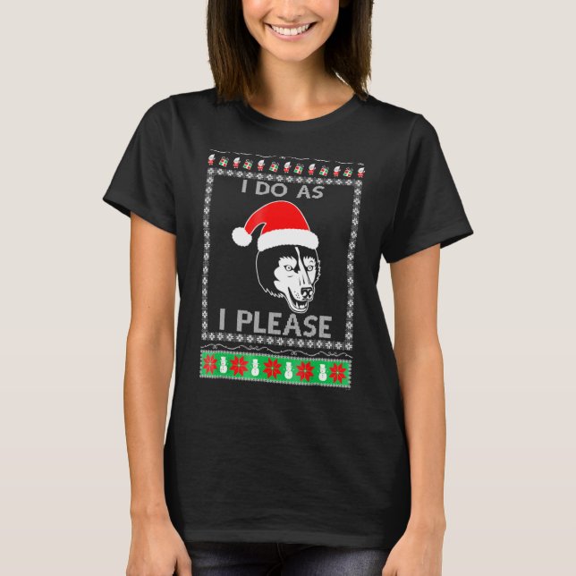 Camiseta Alaskan Malamute Ugly Christmas (Frente)