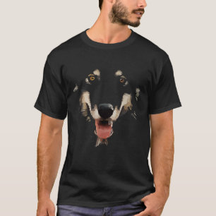 Camiseta Alaskan Malamute Wolf Face Rouco Cão Mãe Pai