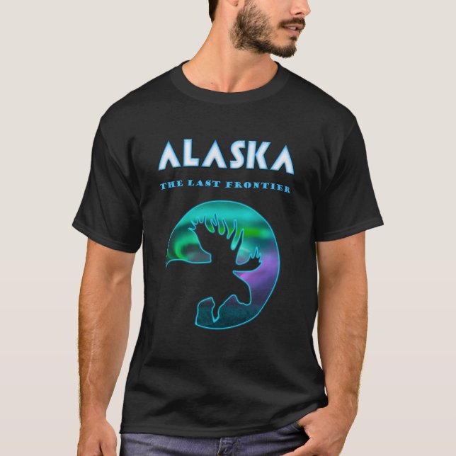 Camiseta Alaskan Moose legal com Aurora Borealis (Frente)