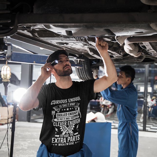 Camiseta Alavanca Suficiente de Preto Funny Mecânico Automá (Criador carregado)