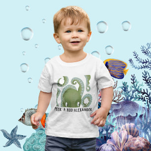 Camiseta Alavanca Um Octopus Verde Com Nome Personalizado T