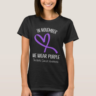 Camiseta Alavancas do Câncer de pâncreas de Fita Roxo de Pu
