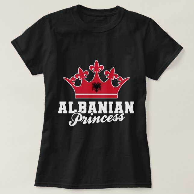 Camiseta Albanesa Princesa Albanesa Eagle Shqiponja Albânia (Frente do Design)