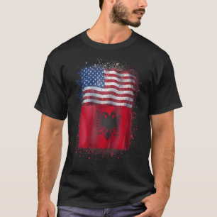 Camiseta Albânia Americana Ama Albânia E Eua