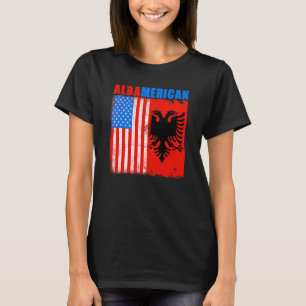 Camiseta Albânia Americana Bandeira Albamerican Para Uma Am