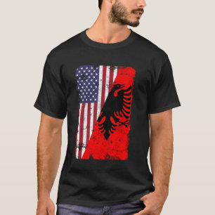 Camiseta Albânia Bandeira albanesa americana Orots Vintage