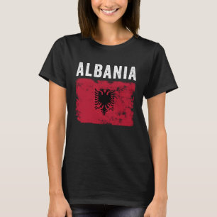 Camiseta Albânia Bandeira Homens em dificuldades Mulheres C