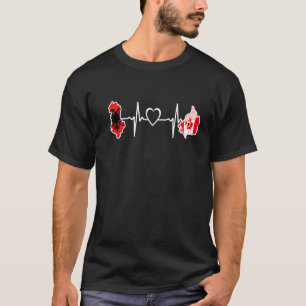 Camiseta Albânia Canadá Heartbeat Albanês Bandeira Canadens