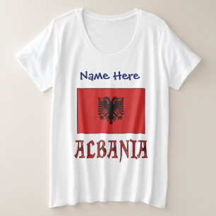 Camiseta Albânia e Bandeira Albanesa Personalizada