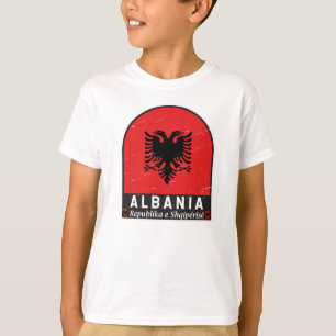 Camiseta Albânia Flag Emblem angustiado