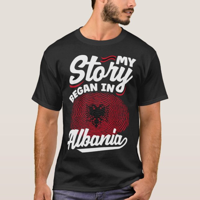 Camiseta Albanian Albania Albanian Flag My Story Began In A (Frente)