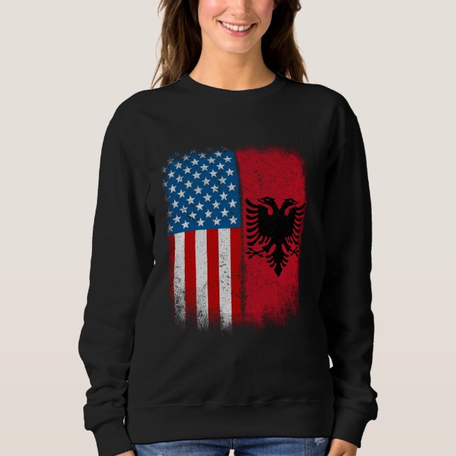 Camiseta Albanian American Flag Albania Flamuri Shqiptar Sh (Frente)