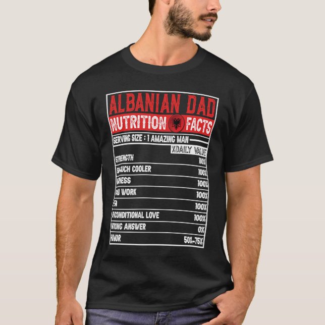 Camiseta Albanian Dad   Dad Hero Nutritional Father's Day (Frente)