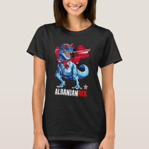 Camiseta Albanianrex Orgulhosa Bandeira Albanesa Diversão D