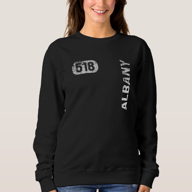 Camiseta Albany New York 518 Area Code Retro (Frente)