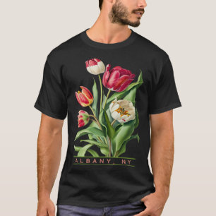 Camiseta Albany Nova York Botânico Tulipa Floral Mulheres s