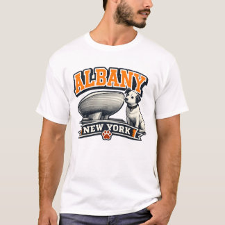 Camiseta Albany Nova York Nipper Cachorro Marco Retro Desig