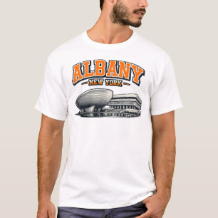 Camiseta Albany, NY The Egg Design Retro Colegial