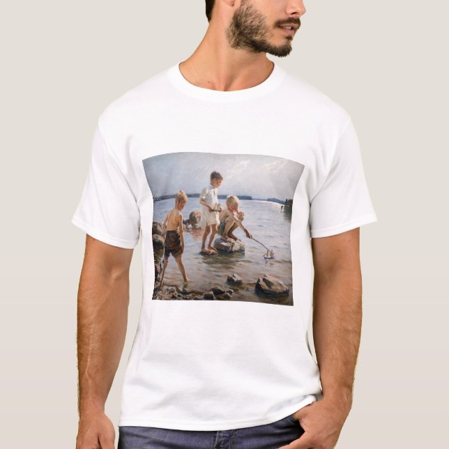 Camiseta Albert Edelsense - Meninos tocando na praia (Frente)