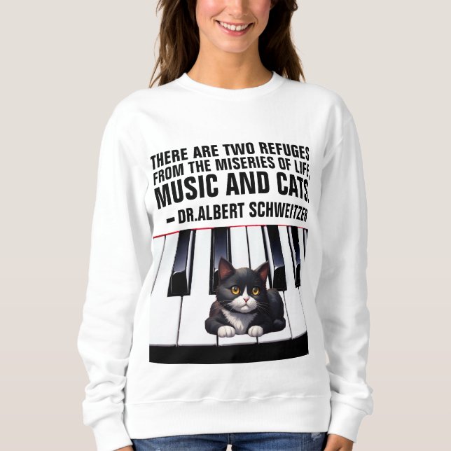CAMISETA ALBERT SCHWEITZER CAT QUOTE MÚSICA E GATOS (Frente)