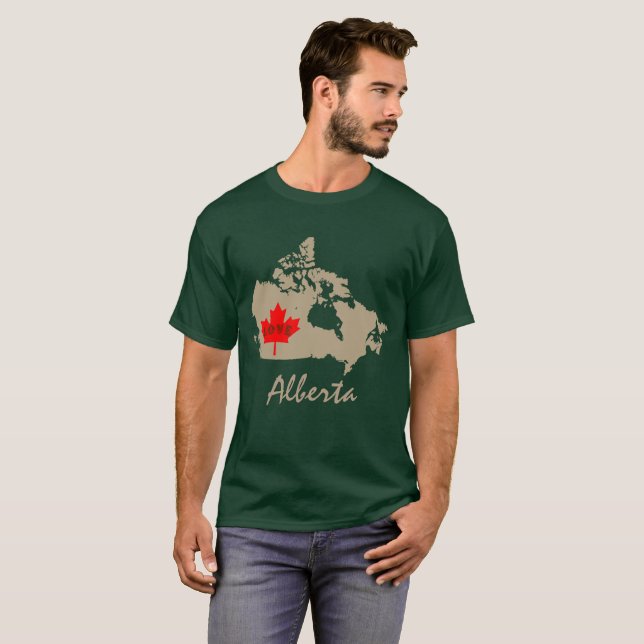 Camiseta Alberta personaliza a província de Canadá (Frente Completa)