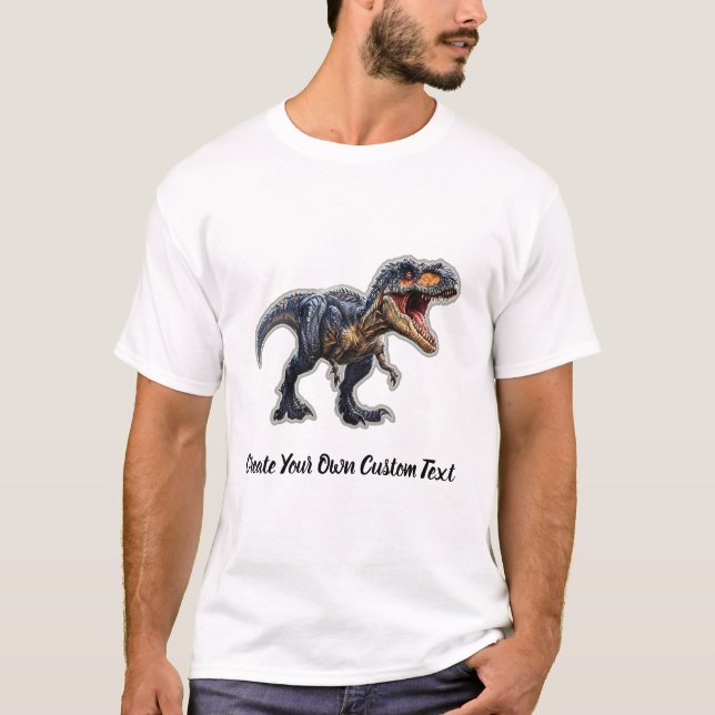 Camiseta Albertosaurus Dinossauro Crie Seu Próprio Texto Pe (Frente)