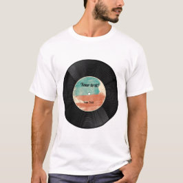 Camiseta Álbum Clássico do Registro de Vinilo Retro