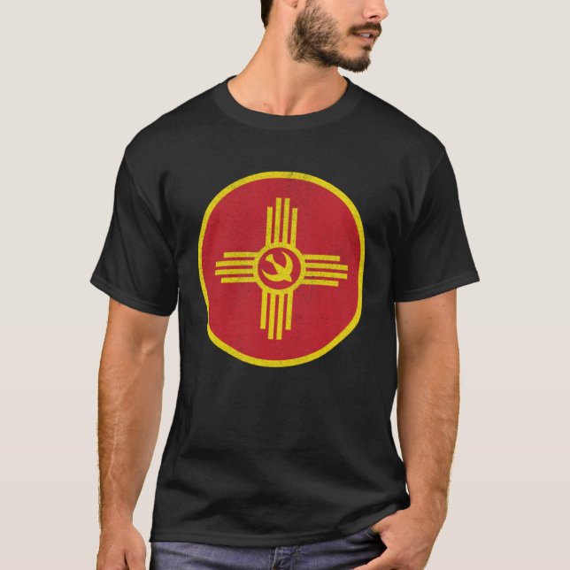 Camiseta Albuquerque New Mexico City flag roundel [distress (Frente)