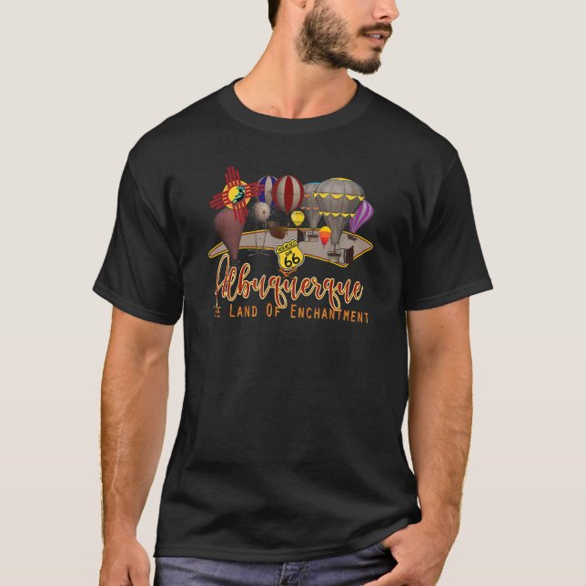 Camiseta Albuquerque Novo México Rodovia 66 Balão de Ar Que (Frente)