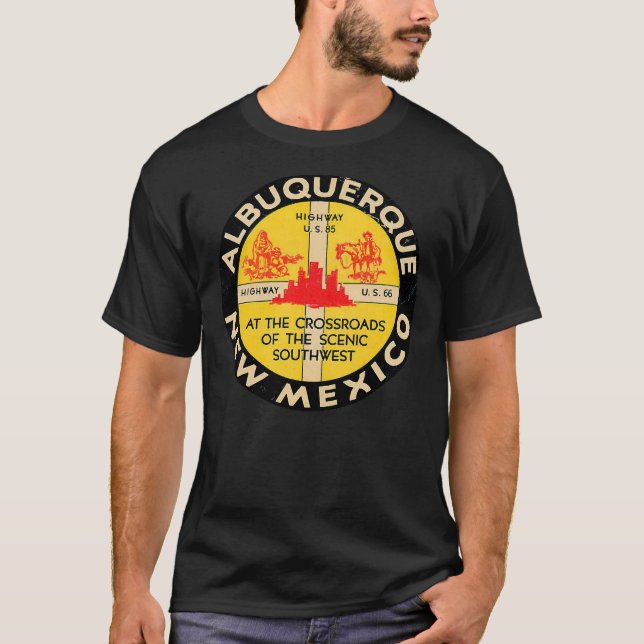 Camiseta Albuquerque Novo México Rota 66 Vintage (Frente)