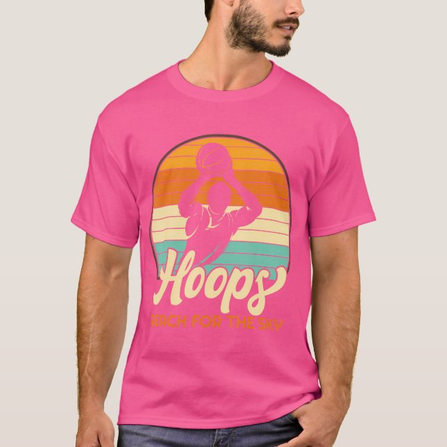 Camiseta Alcance De Hoops Para O Céu De Basquete (Frente)