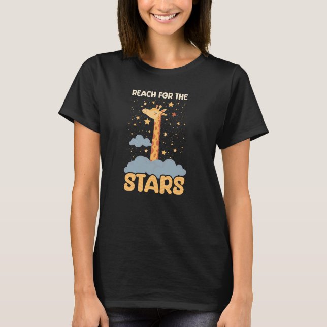 Camiseta Alcance Para As Estrelas Design Girafa (Frente)