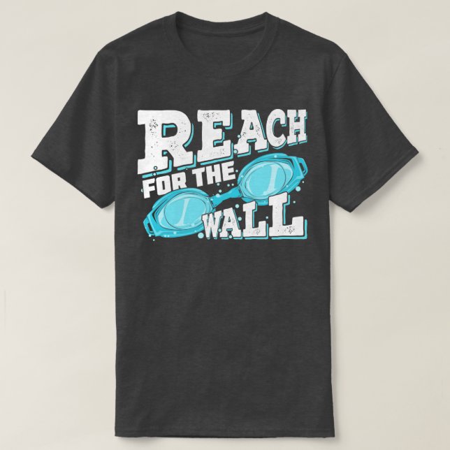Camiseta Alcance Para O Presente Nadador De Parede (Frente do Design)