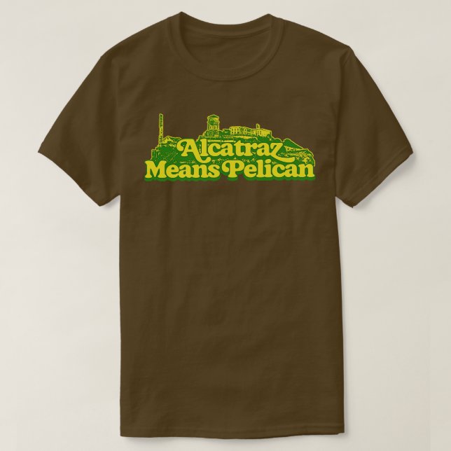 Camiseta Alcatraz significa pelicano (Frente do Design)