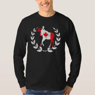 Camiseta Alce Canadense Dia do Canadá Folha de Bordo Orgulh