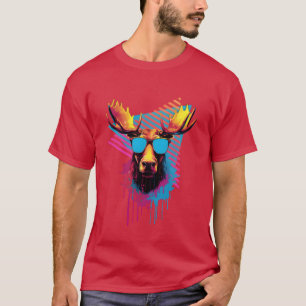 Camiseta Alce com óculos de sol presente anos 80 90