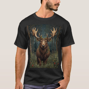 Camiseta Alce de Natal rústico boho floresta florestal