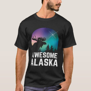 Camiseta Alce do Alasca Aurora Boreal Luzes Aurora Boreal A