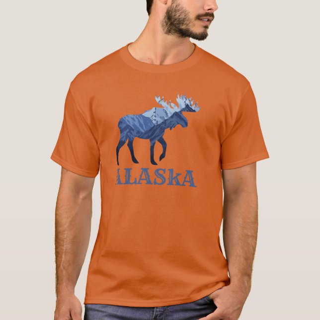 Camiseta Alce do Alasca Montanha Nevada (Frente)