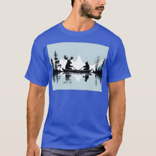 Camiseta Alce e Urso em uma Canoa