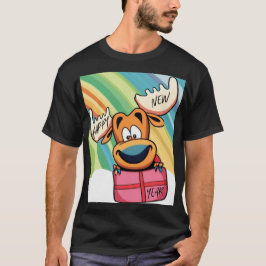 Camiseta Alce feliz ano novo - Design de Celebração Festiva