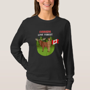 Camiseta Alce Floresta Canadense Animal Nacional Acampador