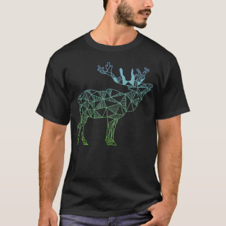 Camiseta Alce Geométrico Alasca Selvagem Montanha
