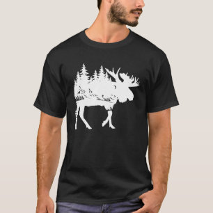 Camiseta Alce Natureza Alasca Caminhada Pesca Acampamento C